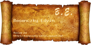 Besenczky Edvin névjegykártya